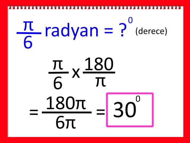 Radyan Dereceye Nasıl Dönüştürülür Adım 2