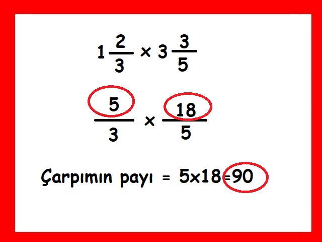 Rasyonel Sayılarla Tam Sayıları Çarpma Adım 2